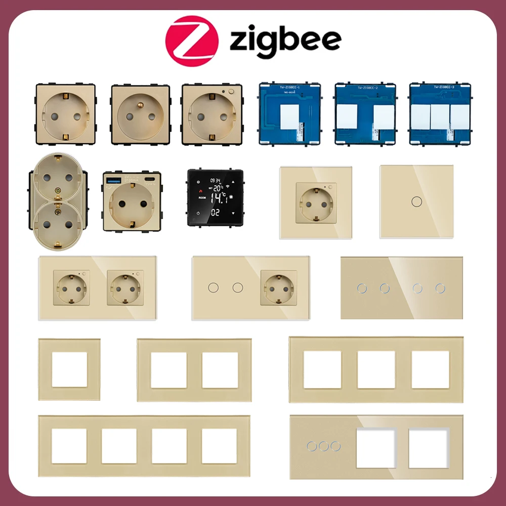 Умный выключатель ZigBee, детали для выключателей и розеток питания, нужны нейтральные, золотистые стеклянные панели, европейские настенные розетки, детали «сделай сам» для умного дома
Умный выключатель ZigBee, детали для выключателей и розеток питания, нужны нейтральные, золотистые стеклянные панели, европейские настенные розетки, детали «сделай сам» для умного дома