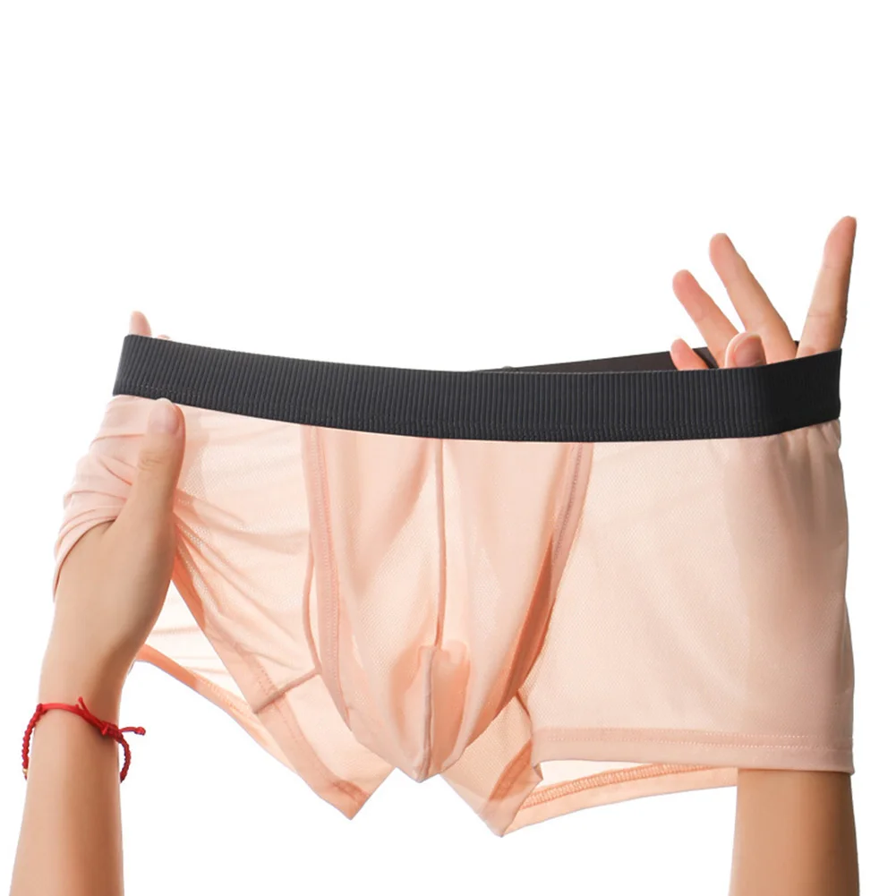 Men Ice Silk Transparent Breathable Comfy Boxers Underwear Bulge Boxer Briefs Shorts Panties Elasticity Slips Sleepwear
Men Ice Silk Transparent Breathable Comfy Boxers Underwear Bulge Boxer Briefs Shorts Panties Elasticity Slips Sleepwear