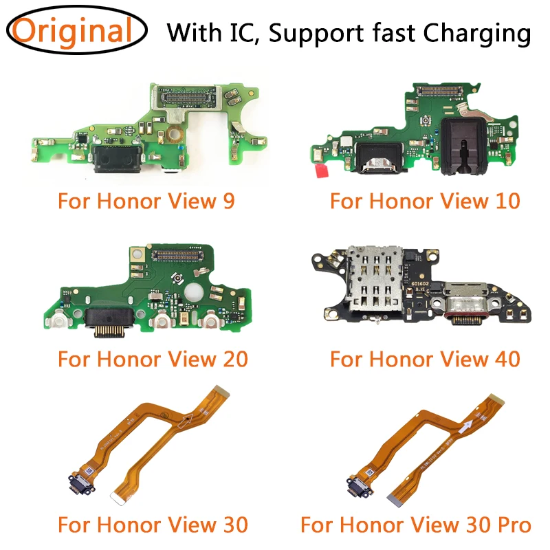 

100% Original USB Charging Flex Cable For Huawei Honor View 9 10 20 30 Pro 40 V10 V20 V30 V40 Charger Dock Port Connector Board