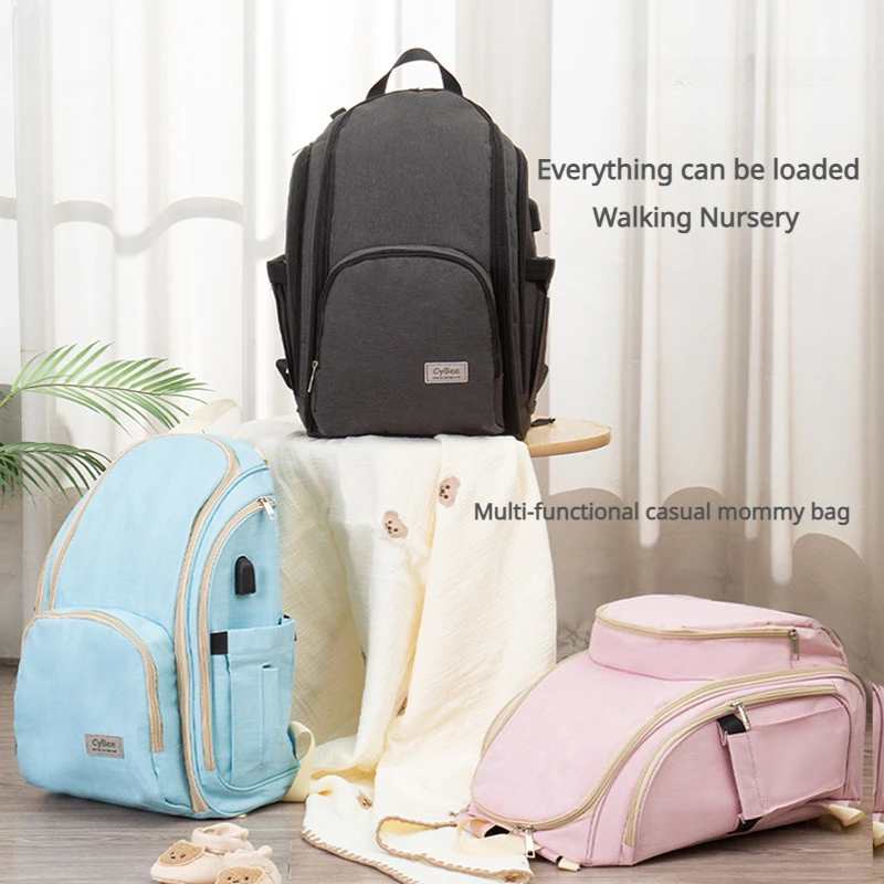 High-grade waterproof mother bag multifunctional large capacity double zipper full open mother and baby backpack diaper bag
High-grade waterproof mother bag multifunctional large capacity double zipper full open mother and baby backpack diaper bag
