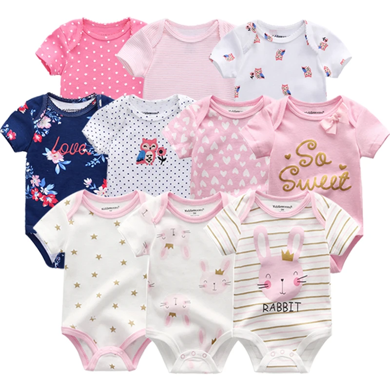 

2023 Baby Girls bodysuits short Sleeve cotton Bunny overalls infantis clothes Newborn boys baby Roupas de bebe outfit clothing