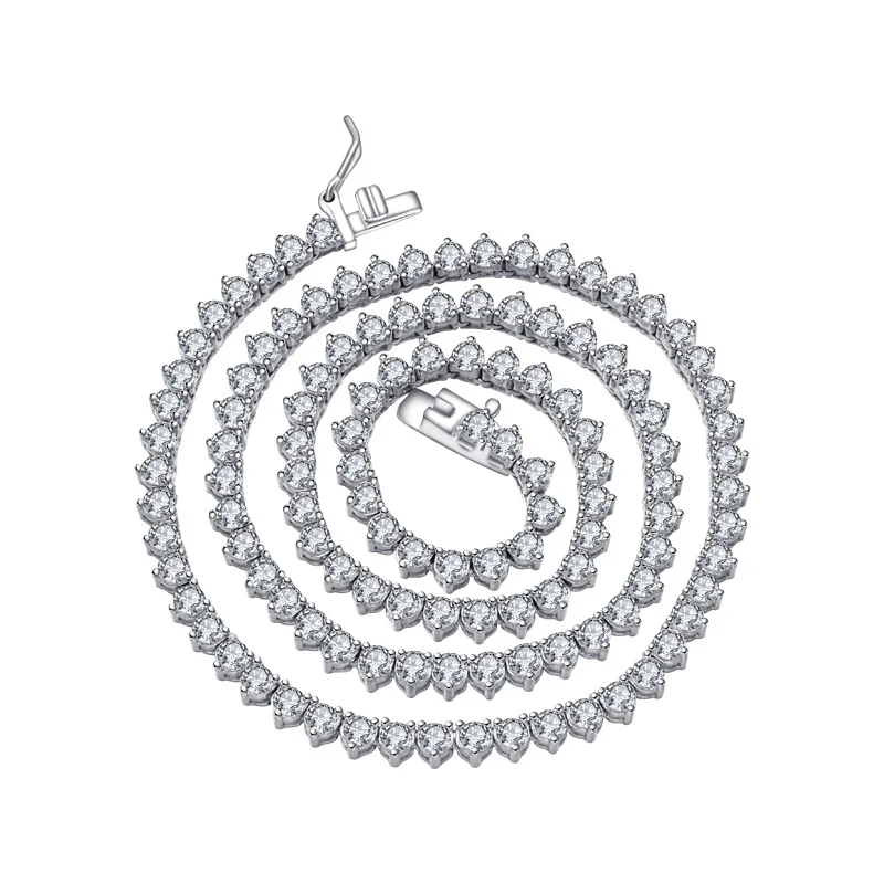 European and American trade S925 sterling silver versatile fashion simple full diamond tennis necklace female
European and American trade S925 sterling silver versatile fashion simple full diamond tennis necklace female