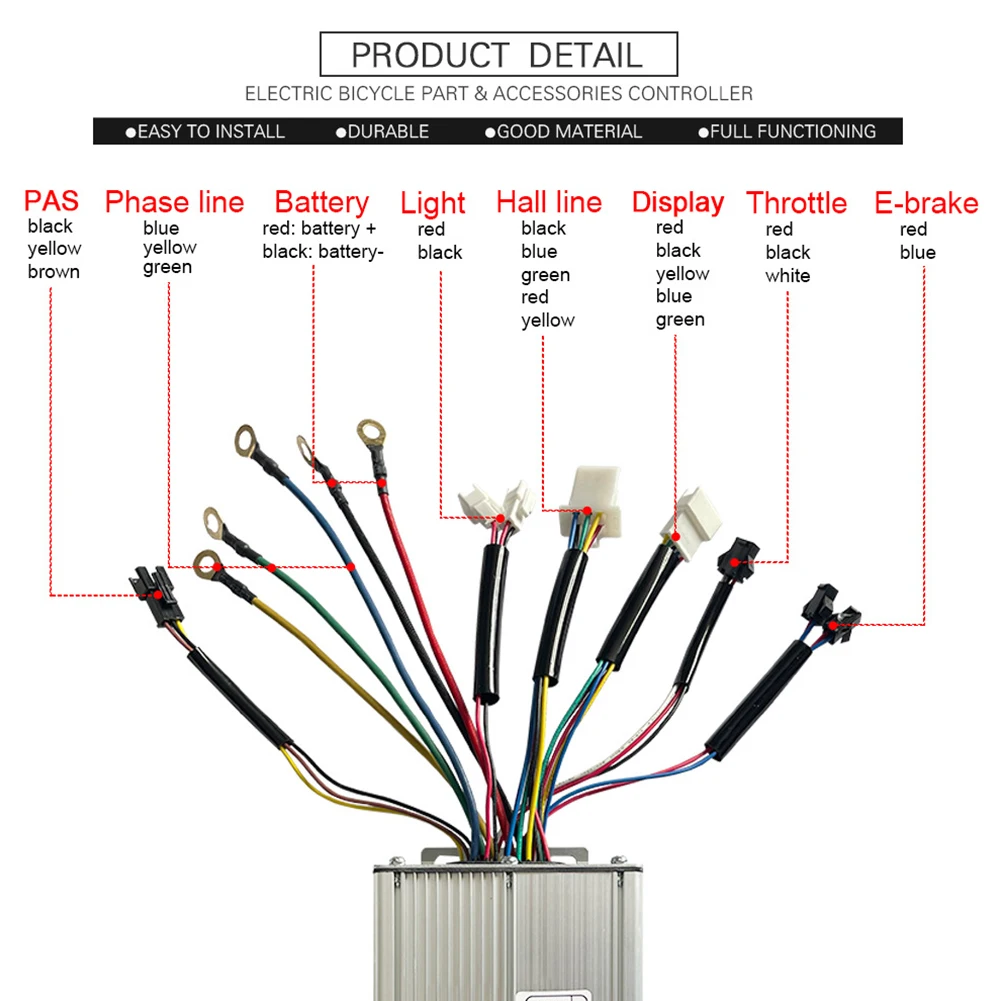 Durable Tools KT Controller Square 18mos 25A 48V Brushless Motor Ebike KT-50A Square Controller With Light Line
Durable Tools KT Controller Square 18mos 25A 48V Brushless Motor Ebike KT-50A Square Controller With Light Line