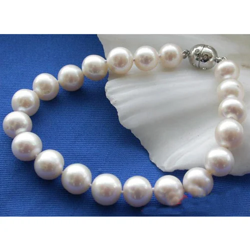 

Favorite Pearl Jewelry,8'' 11mm White Round Freshwater Cultured Pearl Bracelet,Magnet Clasp,Classic Wedding Birthday Women Gift