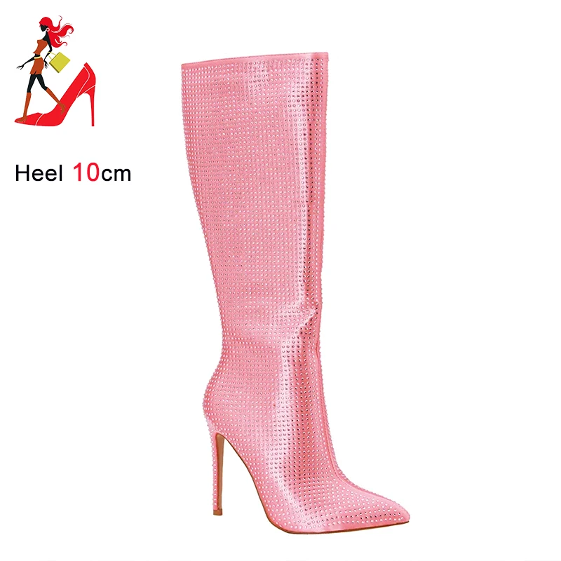 Bling Mid Calf Boots Full Of Star Rhine-diamond High Heels Autumn Winter Club Woman Shoes Fashion Pointed Toe Boots For Women
Bling Mid Calf Boots Full Of Star Rhine-diamond High Heels Autumn Winter Club Woman Shoes Fashion Pointed Toe Boots For Women