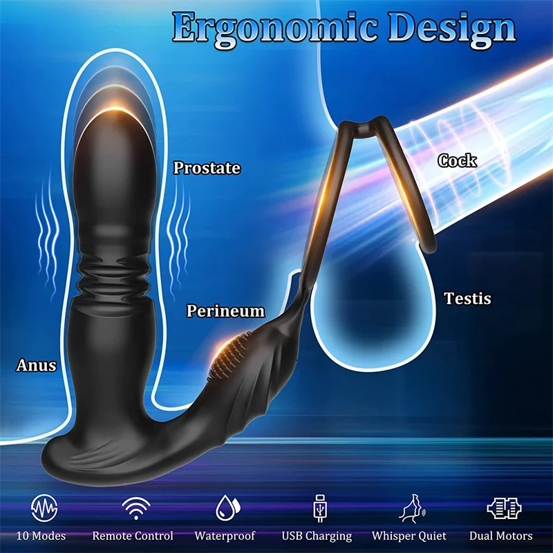 Male Prostate Massage Telescoping Vibration Wireless 10 Modes Silicone Anal Butt Plug Vibrator Sex Toys For Men Masturbation Male Prostate Massage Telescoping Vibration Wireless 10 Modes Silicone Anal Butt Plug Vibrator Sex Toys For Men Masturbation