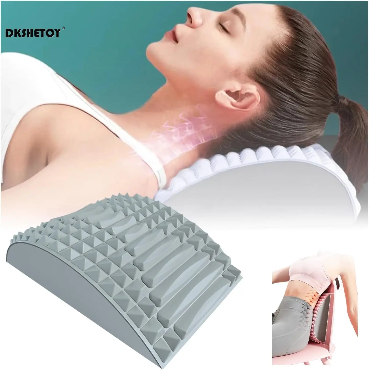 

Neck pillow massager for pain relief cervical spine traction Lumbar Back Stretcher Back Support Spine Board Posture Corrector