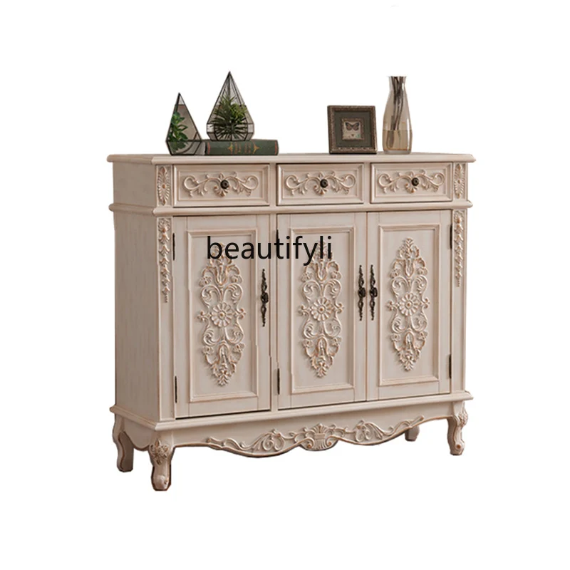 European-Style Home Shoe Cabinet Household Retro White Hallway Cabinet Multi-Layer Locker Sideboard Cabinet
European-Style Home Shoe Cabinet Household Retro White Hallway Cabinet Multi-Layer Locker Sideboard Cabinet