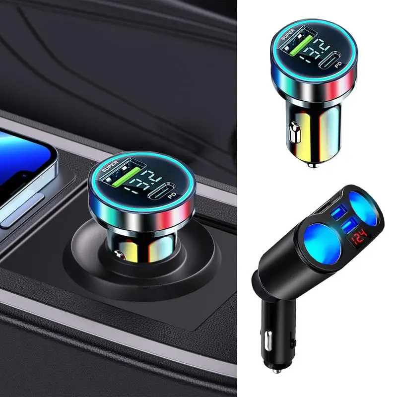 

Fast USB Car Charger Spring-Type Design Auto Charger Adapter Quick Charging Chargers Mobile Phone USB Lighter Charging Adapter