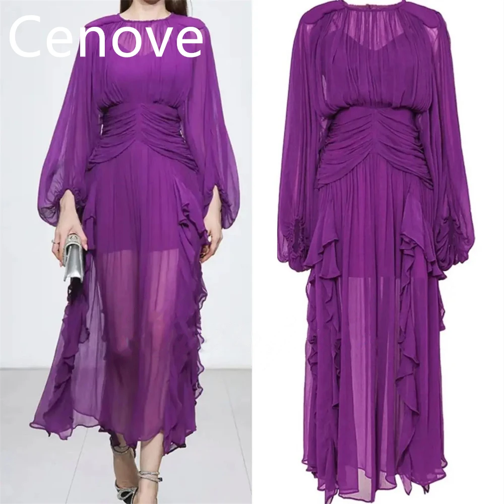 Cenove Popular Purple O Neck Prom Dress Ankle Length With Long Sleeves Evening Summer Party Dress For Women2023
Cenove Popular Purple O Neck Prom Dress Ankle Length With Long Sleeves Evening Summer Party Dress For Women2023