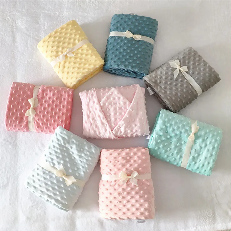 

Baby Blanket for Boys Girls Baby Blankets Newborn Soft Comfy Patterned Minky with Double Layer Dotted Backing