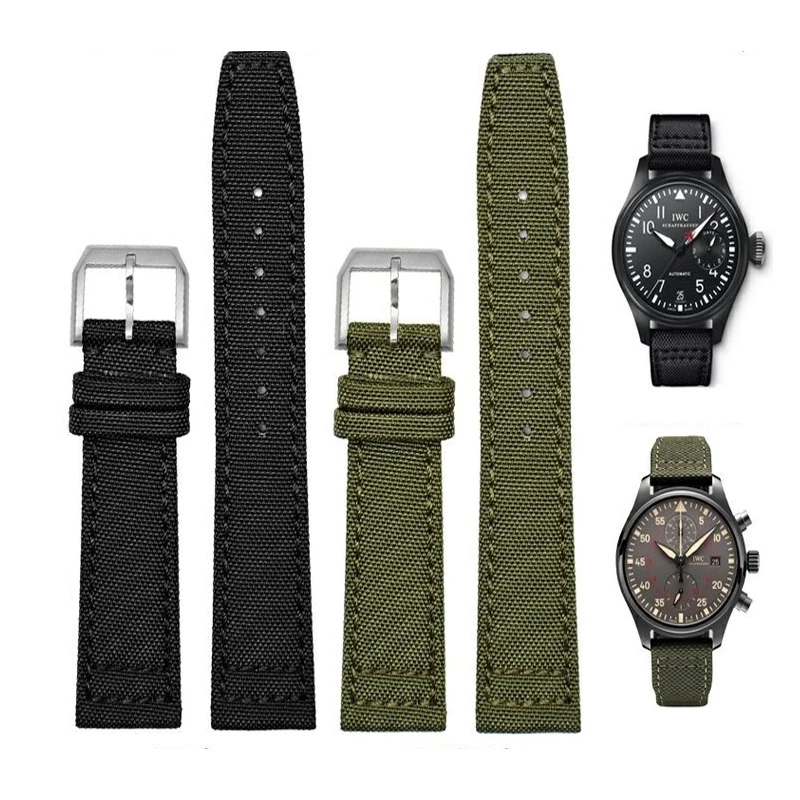 For IWC Pilot Spitfire Timezone TopGun Strap Black Green Blue Belts Wristwatch Straps 20 21 22mm Nylon Canvas Fabric WatchBands
For IWC Pilot Spitfire Timezone TopGun Strap Black Green Blue Belts Wristwatch Straps 20 21 22mm Nylon Canvas Fabric WatchBands