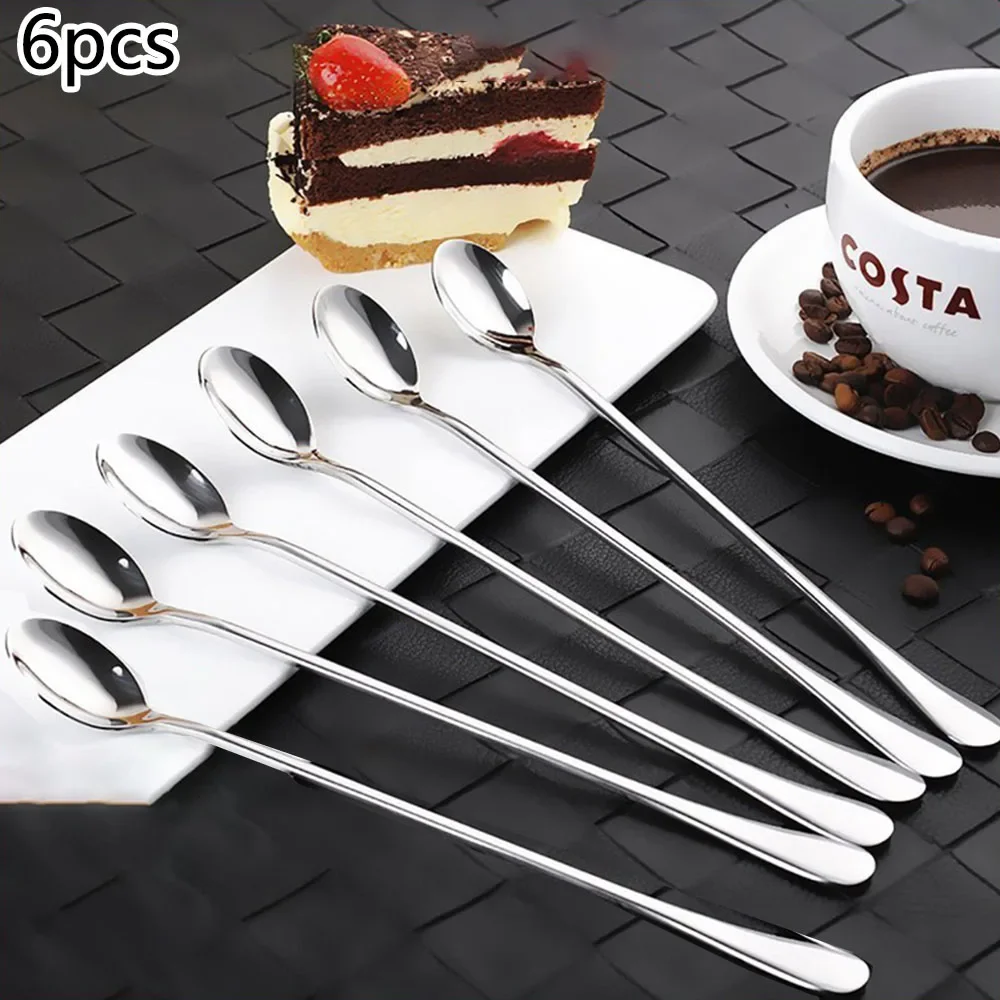 6Pcs Stainless Steel Spoon Ice Tea Milkshake Coffee Multi-Purpose Spoon Spoon Tea-spoon Fashion Tableware Set
6Pcs Stainless Steel Spoon Ice Tea Milkshake Coffee Multi-Purpose Spoon Spoon Tea-spoon Fashion Tableware Set