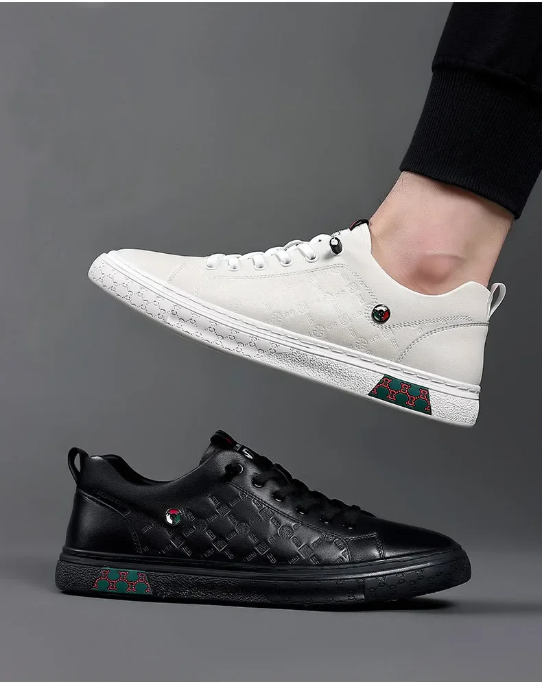 Sapatos de skate de couro genuino para homens sapatilhas casuais confortaveis moda de rua Knurling luxuoso designer quente novo
Sapatos de skate de couro genuino para homens sapatilhas casuais confortaveis moda de rua Knurling luxuoso designer quente novo