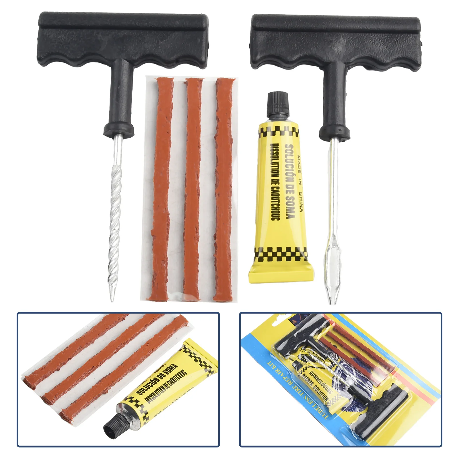 Stay Prepared for Flat Tires with this Convenient Tubeless Tire Puncture Repair Kit Suitable for Cars Vans Motorbikes
Stay Prepared for Flat Tires with this Convenient Tubeless Tire Puncture Repair Kit Suitable for Cars Vans Motorbikes