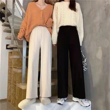 Casual Pants Loose Elastic Waist Wide-leg Full Length Solid Simple Knitted Spring Korean Style Comfort Slacks Trousers Summer
Casual Pants Loose Elastic Waist Wide-leg Full Length Solid Simple Knitted Spring Korean Style Comfort Slacks Trousers Summer
