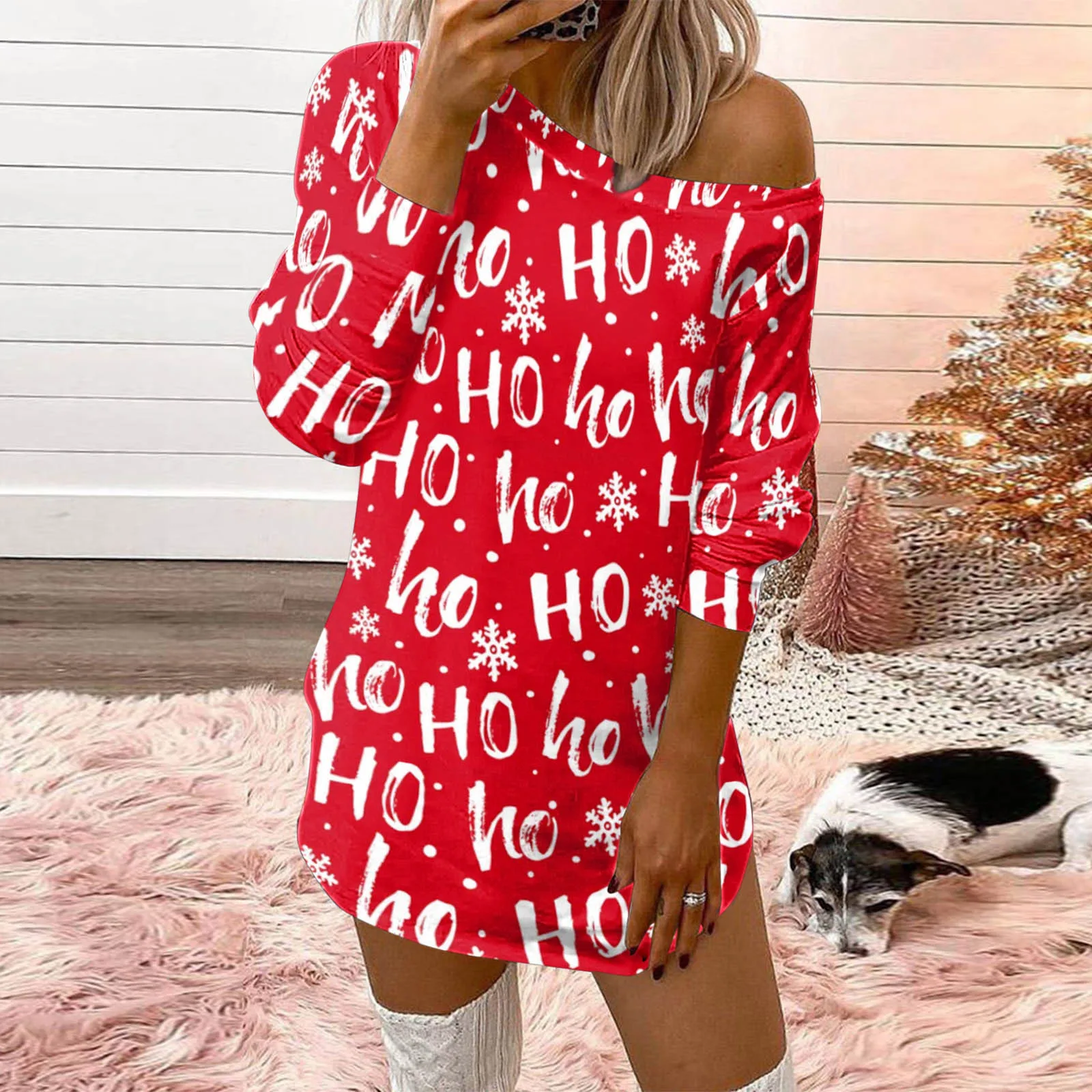 Women Merry Christmas Letter Print O-Neck Clothing Dress Autumn Casual Long Sleeve All Match Mini Dresses Y2K Vestido Para Mujer
Women Merry Christmas Letter Print O-Neck Clothing Dress Autumn Casual Long Sleeve All Match Mini Dresses Y2K Vestido Para Mujer