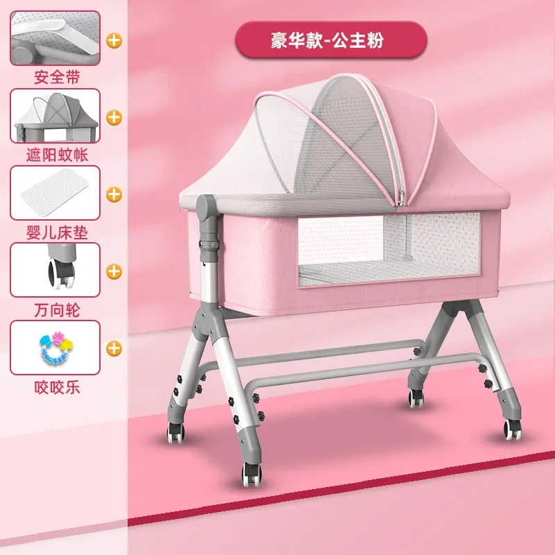 

Baby Crib Removable Portable Folding Cradle Baby Bb Bed Multi-functional Newborn Child Splicing Queen Bed