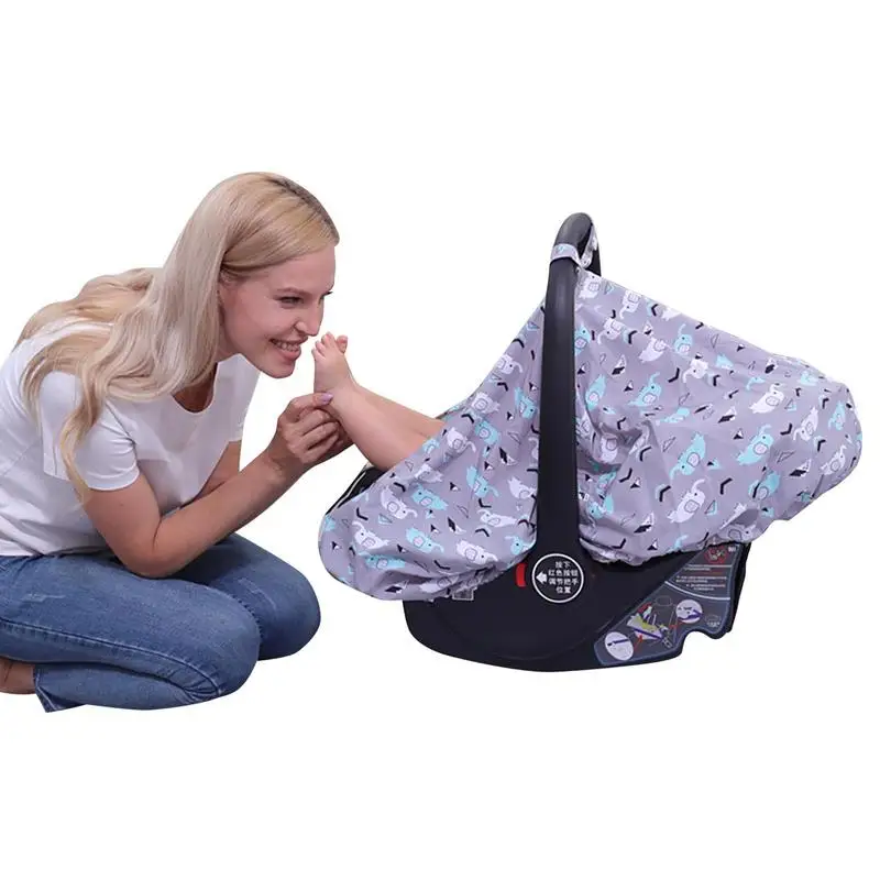 

Baby Car Seat Canopy Soft Nursing Cover Windproof Shopping Cart Cover Adjustable Baby Carrier Covers Breastfeeding Cover For