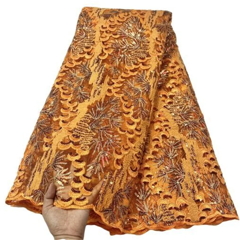 Orange/Gold French Tulle Lace Fabric Soft Bridal Materials Nigerian African Mesh Lace Fabric Sewing Sequins For Wedding Party
Orange/Gold French Tulle Lace Fabric Soft Bridal Materials Nigerian African Mesh Lace Fabric Sewing Sequins For Wedding Party