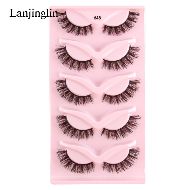 Lanjinglin 3/5/10 Pairs Cat Eye Lashes Soft Natural Look False Eyelashes Mink Eyelashes Hot Selling 3D Curly Eyelashes Makeup 9 Sfa22eb80466d49b58f5bcfdf3da1931cW
