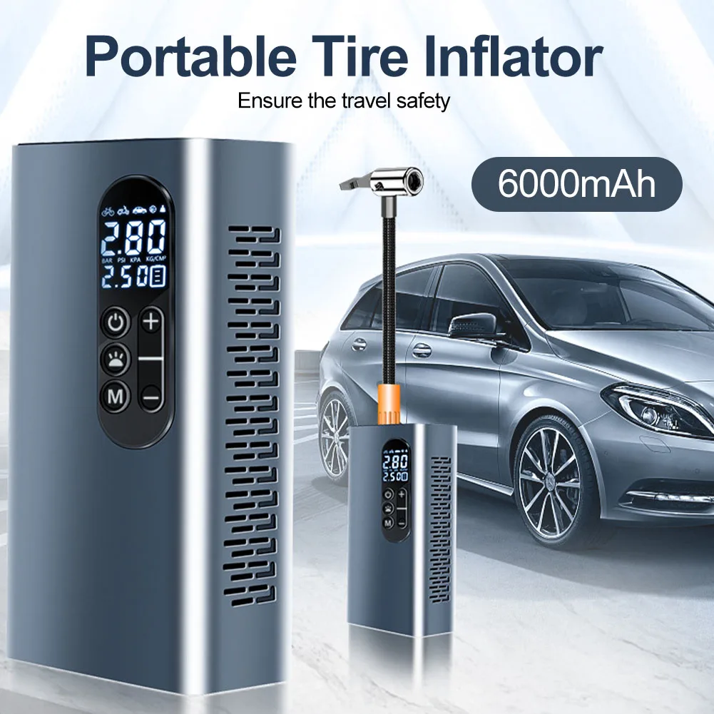 6000mAh Portable Car Air Compressor 12V 150PSI Electric Wireless/Wired Car Air Pump Tire Inflator Pump For Cars Motorcycle Bikes
6000mAh Portable Car Air Compressor 12V 150PSI Electric Wireless/Wired Car Air Pump Tire Inflator Pump For Cars Motorcycle Bikes