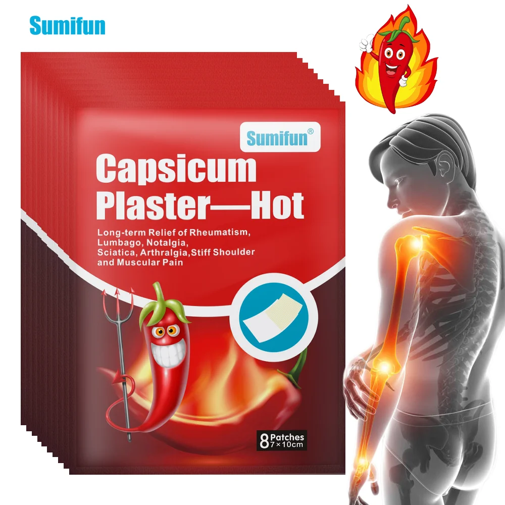 

40/80Pcs Sumifun Hot Pepper Capsicum Plaster Pain Relief Sticker Back Neck Shoulder Chinese Herbal Medical Joint Arthritis Patch