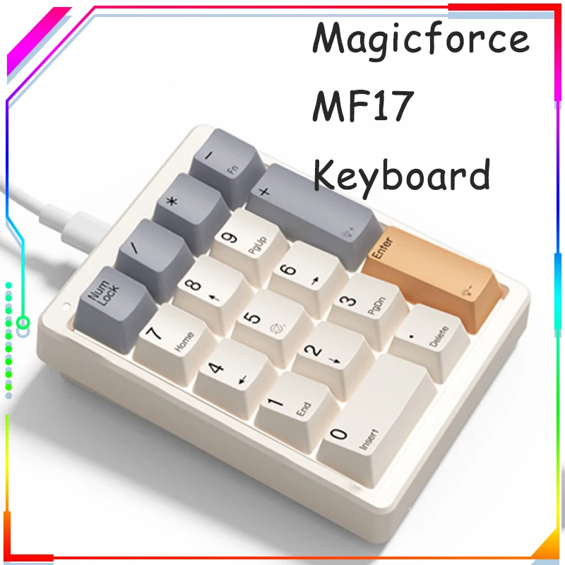 

Клавиатура Magicforce MF17 механическая, цифровая клавиатура, 17 клавиш PBT RGB, проводная клавиатура с функцией горячей замены, Type C, для геймеров и офисов Mac