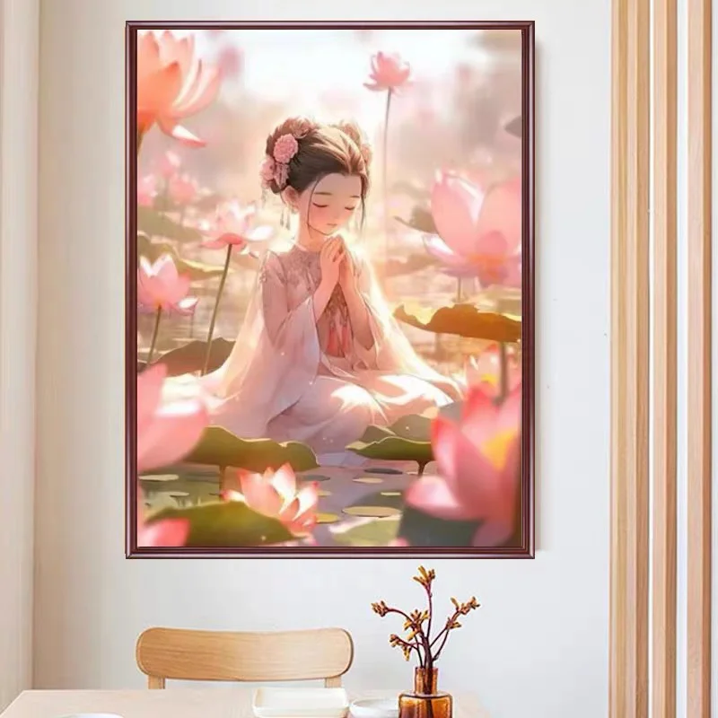 Pray for the Girl's Cross Embroidery Finished Embroidery in Stock, Noble Wedding Room Pure Handmade Lotus Fairy Living Room60*80
Pray for the Girl's Cross Embroidery Finished Embroidery in Stock, Noble Wedding Room Pure Handmade Lotus Fairy Living Room60*80