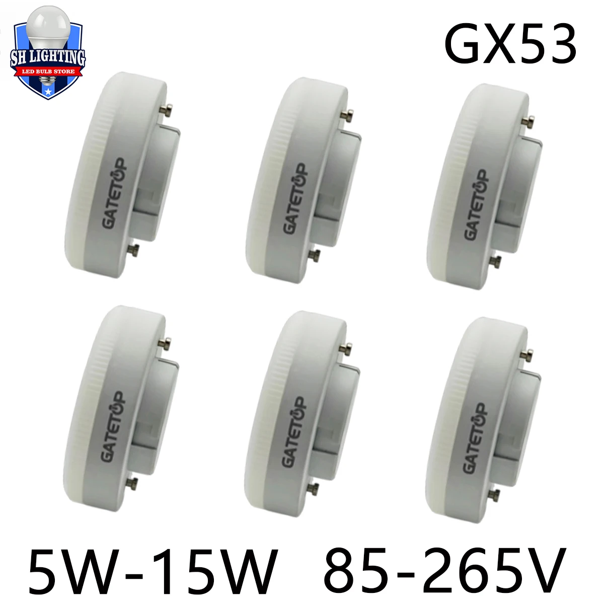 

10PCS 5W 7W 9W 12W 15W LED Spotlight GX53 Without Flicker 85-265V Warm White Daylight Cold White Bulb for Room Study Kitchen