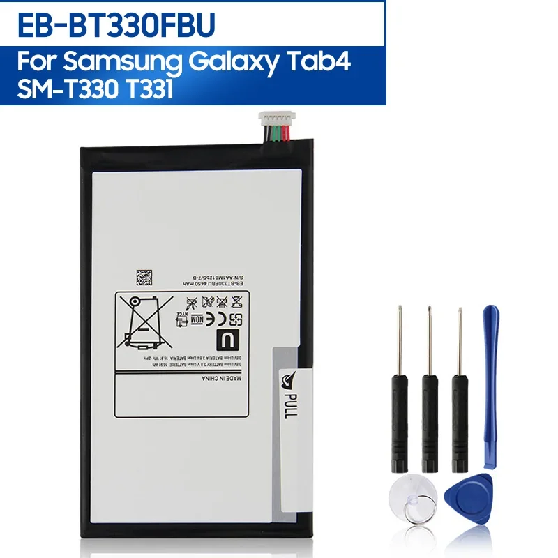 Replacement Tablet Battery EB-BT330FBE EB-BT330FBC EB-BT330FBU For Samsung GALAXY Tab4 SM-T330 T331 4450mAh
Replacement Tablet Battery EB-BT330FBE EB-BT330FBC EB-BT330FBU For Samsung GALAXY Tab4 SM-T330 T331 4450mAh