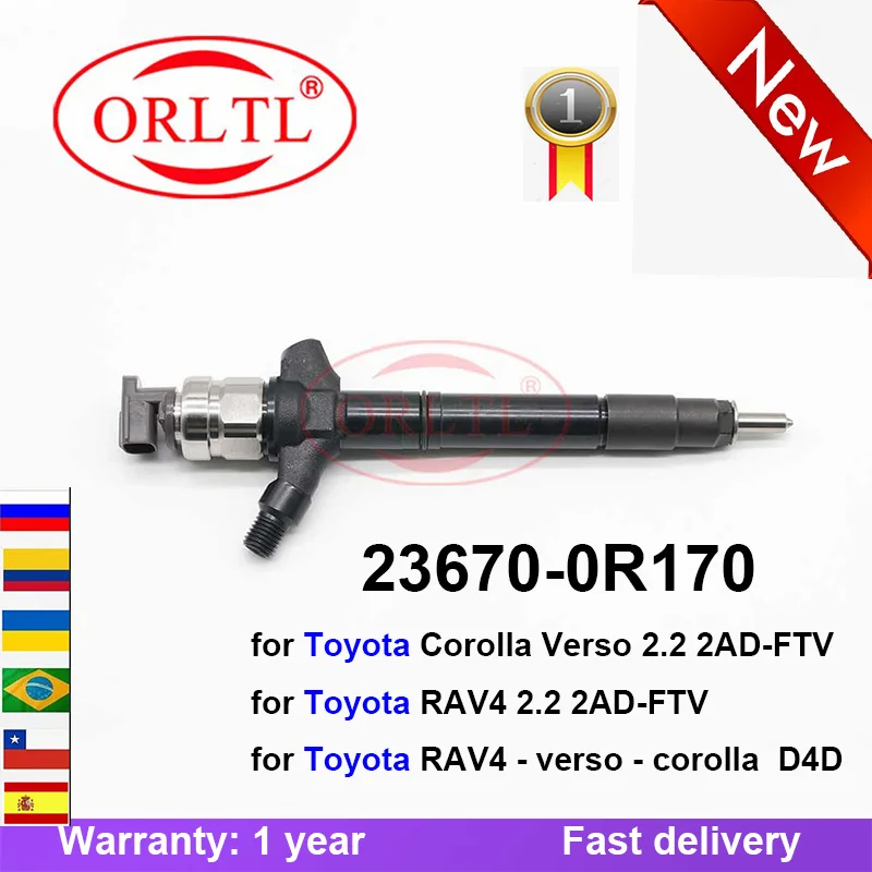 Diesel 23670-0R170 236700R170 23670 0R170 for Toyota Corolla Verso Verso 2.2 2AD-FTV ORLTL Genuine Fuel Injector Nozzle
Diesel 23670-0R170 236700R170 23670 0R170 for Toyota Corolla Verso Verso 2.2 2AD-FTV ORLTL Genuine Fuel Injector Nozzle