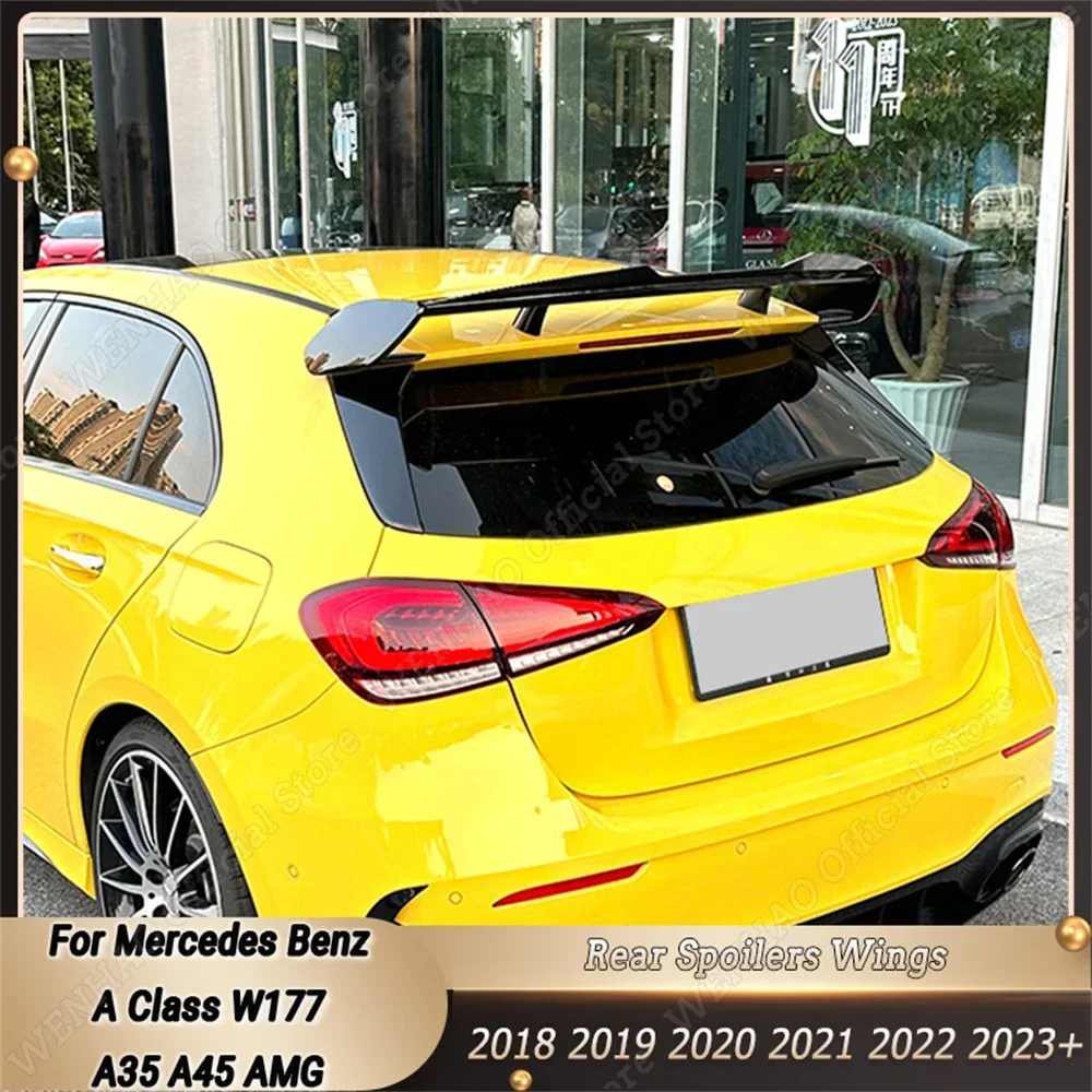 

Rear Roof Spoiler Wings Splitter Lip ABS Body Kit Accessories For Mercedes Benz A Class W177 A35 A45 AMG 2018-2023+ Gloss Black