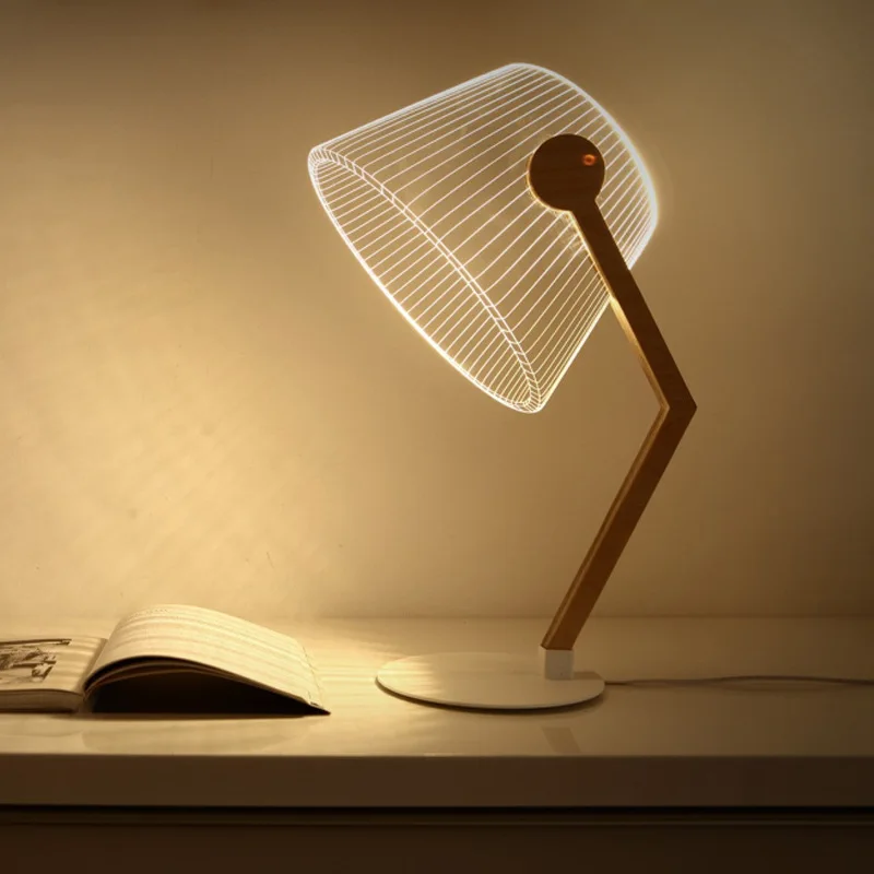 Modern Led Desk Lamp 3D Visual Bend Study Read Table Wooden Bracket Acrylic Board Creative Bedside Decoration Night Stand Light
Modern Led Desk Lamp 3D Visual Bend Study Read Table Wooden Bracket Acrylic Board Creative Bedside Decoration Night Stand Light