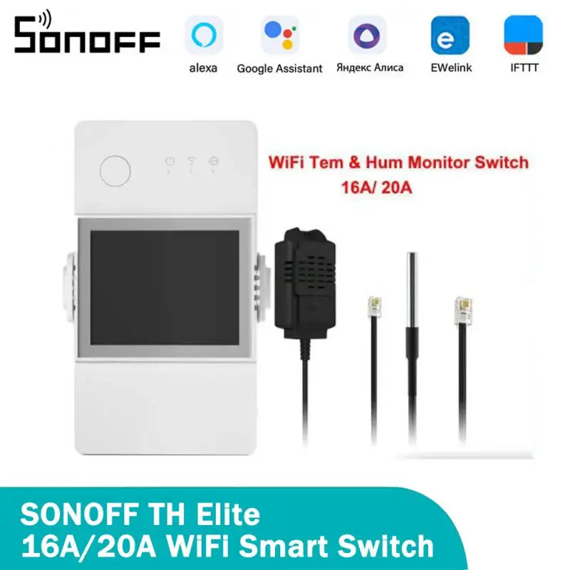 SONOFF TH Elite 16A 20A Wifi Smart Temperature And Humidity Monitoring Switch LCD Display Sensor Smart Home Via EWelink Alexa
SONOFF TH Elite 16A 20A Wifi Smart Temperature And Humidity Monitoring Switch LCD Display Sensor Smart Home Via EWelink Alexa