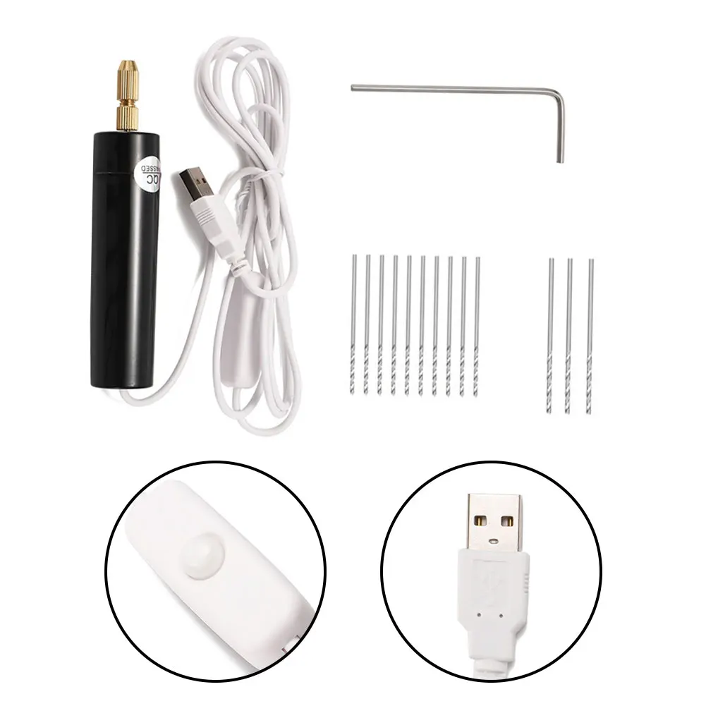 1pcs Mini Electric USB Drill & 13 Drill Bits Handheld Rotary Engraving Pen Wood Craft Grinder Drilling Jewelry Tools
1pcs Mini Electric USB Drill & 13 Drill Bits Handheld Rotary Engraving Pen Wood Craft Grinder Drilling Jewelry Tools