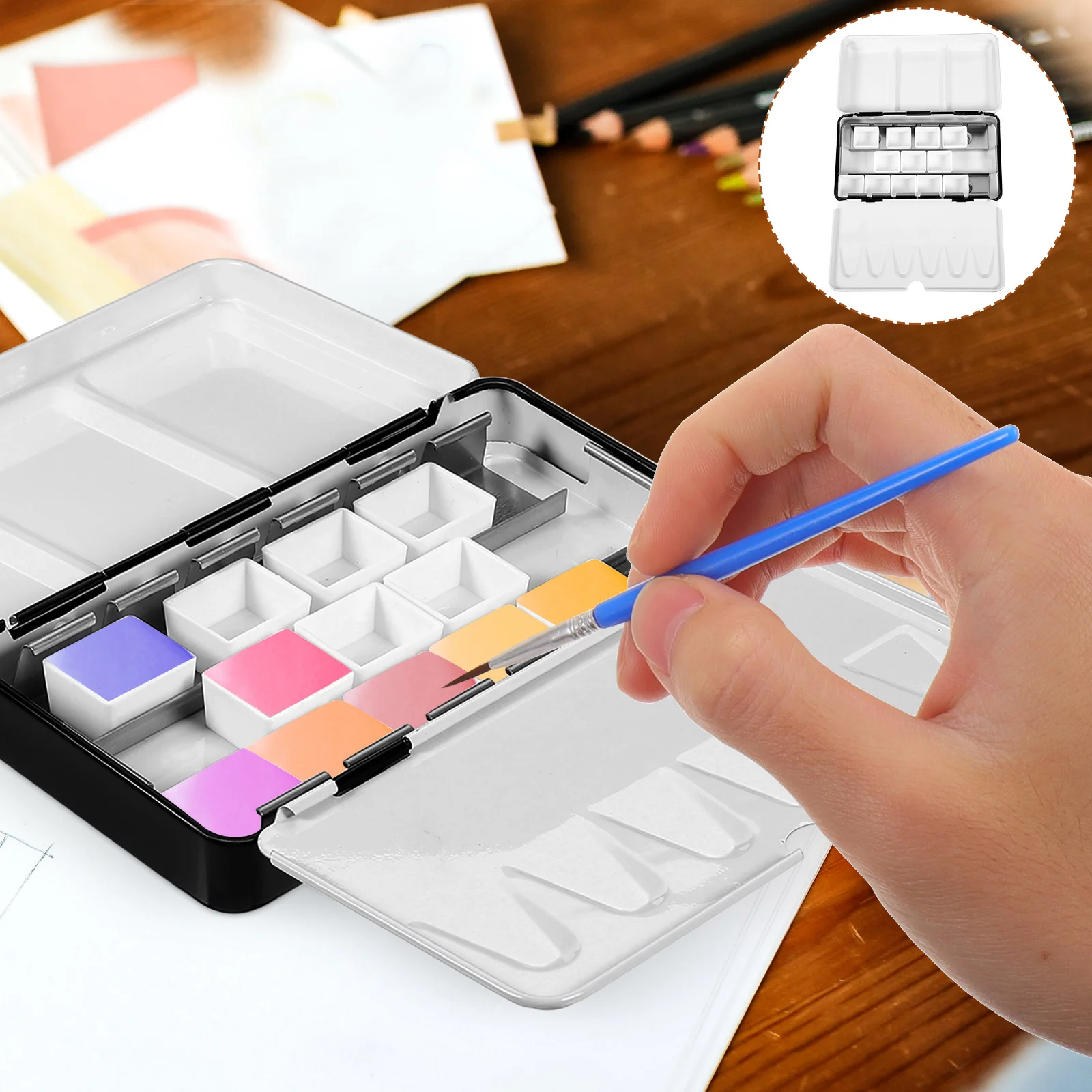 1 Set Empty Watercolor Tin With Small Pans Watercolor Palette Box Half Pans Watercolor Palette
1 Set Empty Watercolor Tin With Small Pans Watercolor Palette Box Half Pans Watercolor Palette