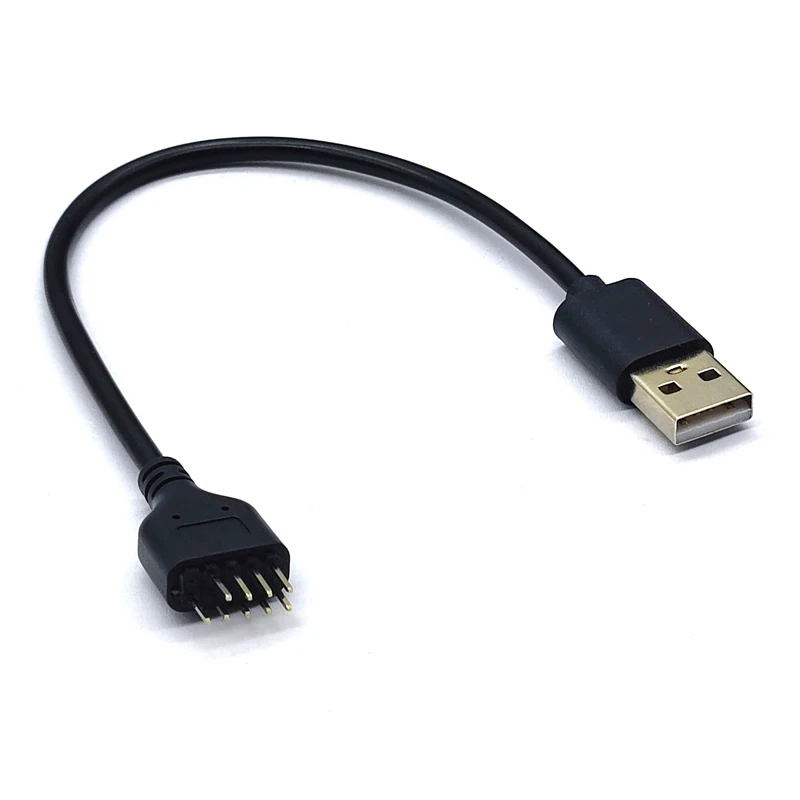

NEW USB Connector USB Extension Cable USB2.0 to 9Pin Conector 9 Pin Male to External USB A Male PC Mainboard Internal Data Cable