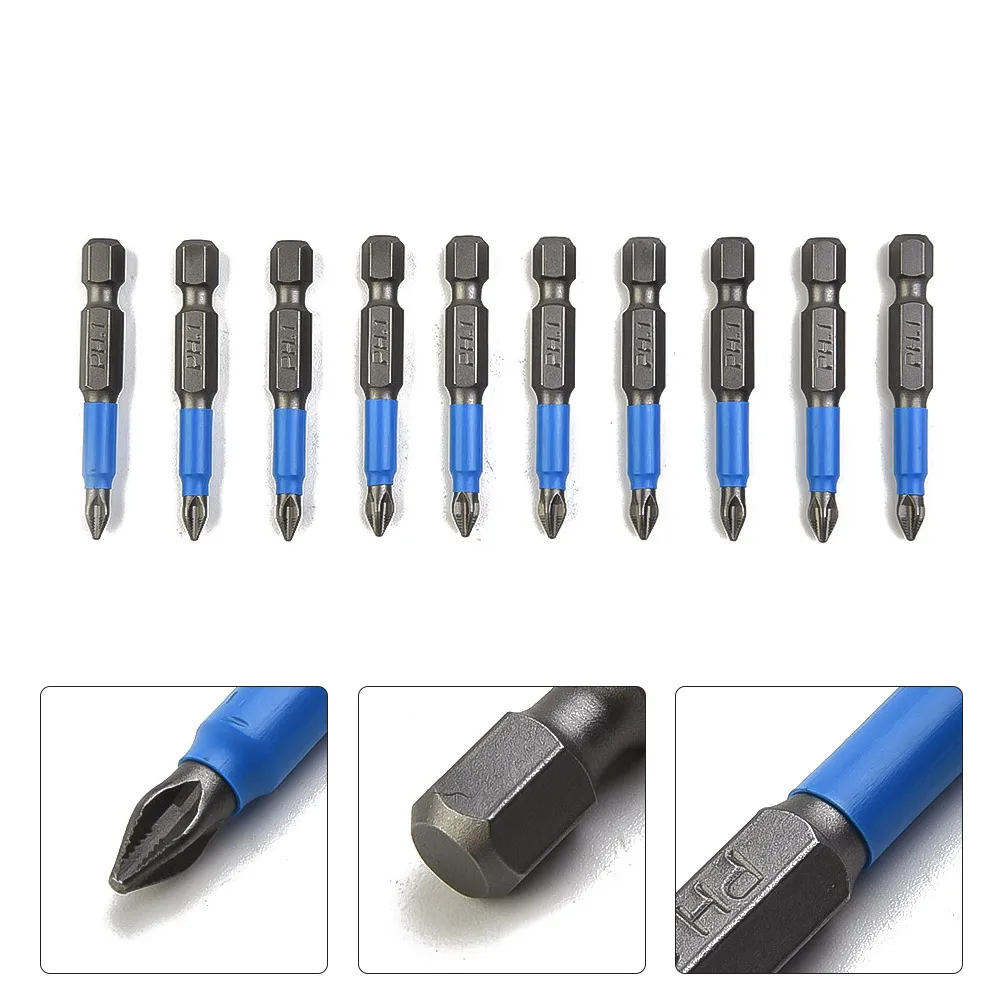 10pcs 50mm Non-slip Screwdriver Bit Magnetic Single Head PH1 / PH2 / PH3 / PZ1 / PZ2 / PZ3 9255 Alloy Steel Cross Head
10pcs 50mm Non-slip Screwdriver Bit Magnetic Single Head PH1 / PH2 / PH3 / PZ1 / PZ2 / PZ3 9255 Alloy Steel Cross Head