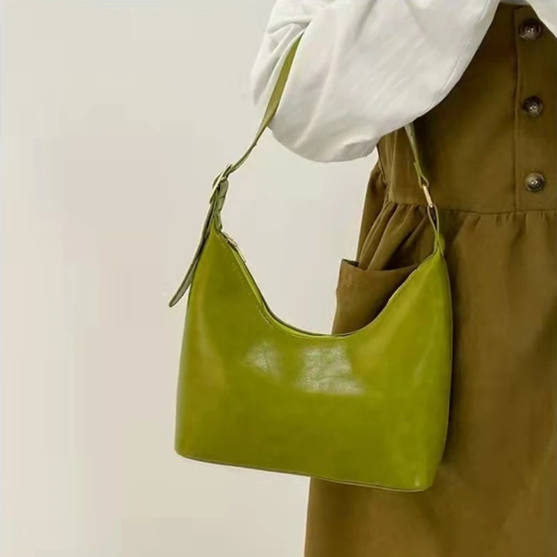 Vintage Oil Wax Leather Women Underarm Bags Solid Color Ladies Square Shoulder Bag Female Casual All Match Zipper Purse Handbags
Vintage Oil Wax Leather Women Underarm Bags Solid Color Ladies Square Shoulder Bag Female Casual All Match Zipper Purse Handbags