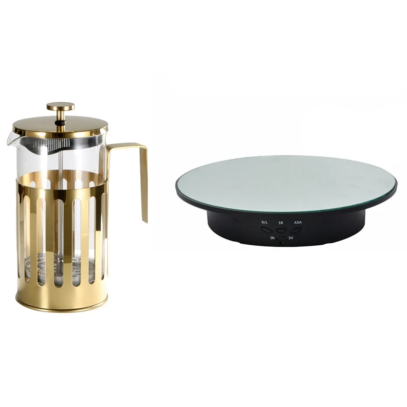 3 Speeds 20Cm Intelligent Electric Rotating Display Stand Turntable & 1000Ml French Press Coffee Pot-ABUX
3 Speeds 20Cm Intelligent Electric Rotating Display Stand Turntable & 1000Ml French Press Coffee Pot-ABUX