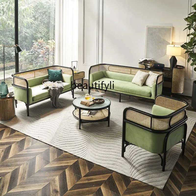 Nordic Rattan Sofa Combination Modern Minimalist Wooden Lounge Chair White Wax Rattan Chair Three-Piece Set furniture
Nordic Rattan Sofa Combination Modern Minimalist Wooden Lounge Chair White Wax Rattan Chair Three-Piece Set furniture