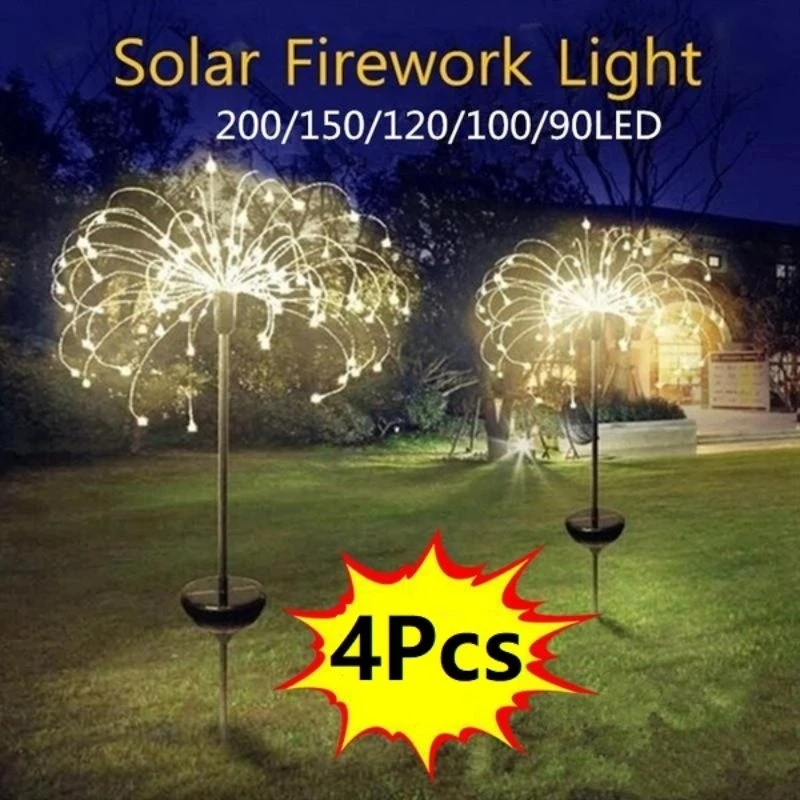 Solar Firework Lights Outdoor Waterproof DIY Shine String 90 /120/150/200 LED for Garden Lawn Landscape Holiday Christmas Lights
Solar Firework Lights Outdoor Waterproof DIY Shine String 90 /120/150/200 LED for Garden Lawn Landscape Holiday Christmas Lights