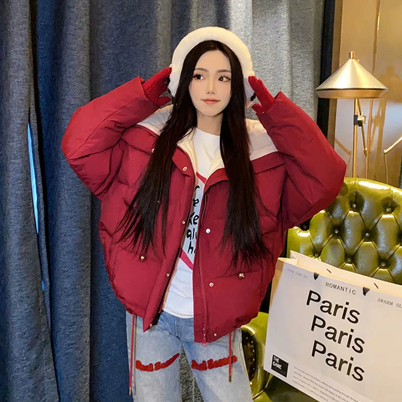 Winter Women Big Lapel Short Down Cotton-padded Jacket 2023 New Chic Beaded Loose Solid Color Warm Cotton Parkas Casual Korean
Winter Women Big Lapel Short Down Cotton-padded Jacket 2023 New Chic Beaded Loose Solid Color Warm Cotton Parkas Casual Korean