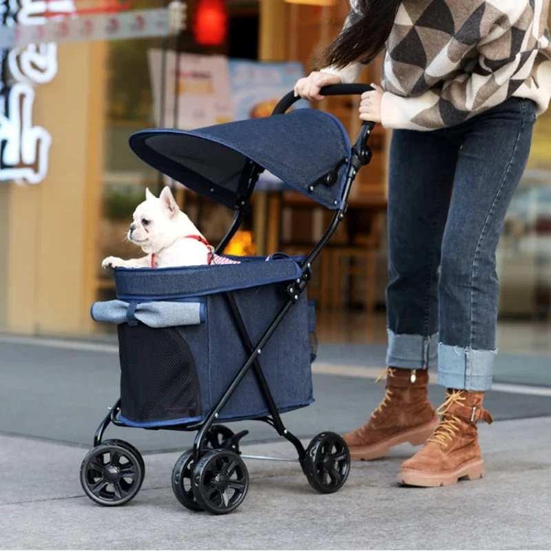 Lightweight Folding Pet Stroller Small Dog Stroller Disabled Dog Quadricycle Breathable Sunshade Pet Umbrella Car pet cart
Lightweight Folding Pet Stroller Small Dog Stroller Disabled Dog Quadricycle Breathable Sunshade Pet Umbrella Car pet cart