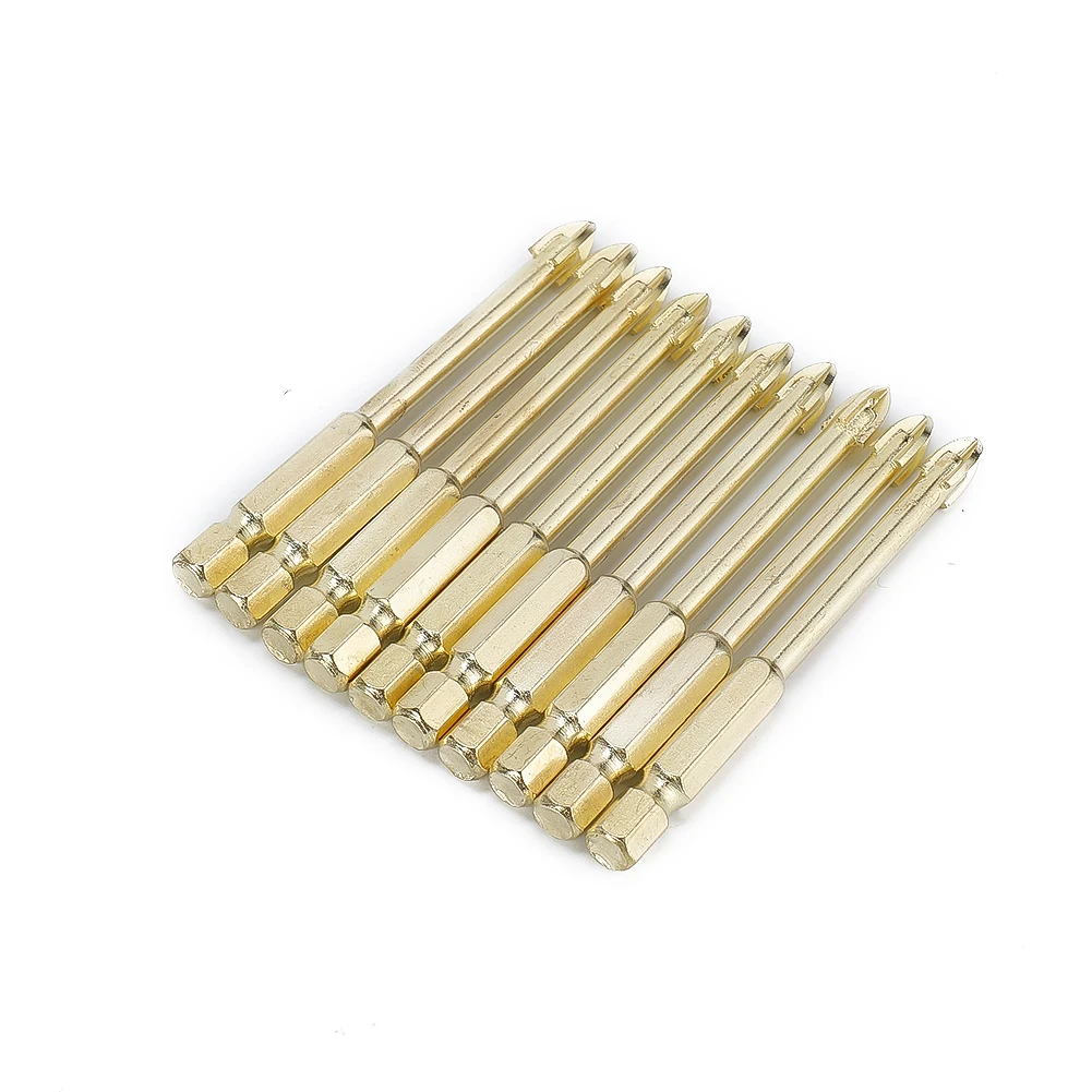10Pcs 6mm Glass Drill Titanium Ceramic Tile Marble Glass Drill Bits Spear Head Hex Shank Home Power Tool Parts
10Pcs 6mm Glass Drill Titanium Ceramic Tile Marble Glass Drill Bits Spear Head Hex Shank Home Power Tool Parts