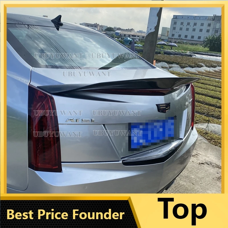 

REAL Carbon Fiber Rear Boot Spoiler For Cadillac ATS Sedan 4 Door 2015 -2019 Rear Trunk Lid Trim Wings Spoiler