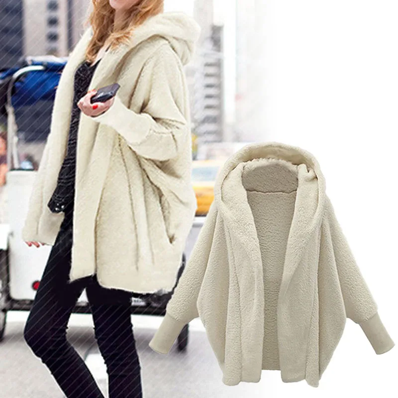 2023 Winter Large Cardigan Clothes for Women Solid Long Sleeve Jackets Hooded Loose Plush Coats Female Bat Sleeve Clothing 
2023 Winter Large Cardigan Clothes for Women Solid Long Sleeve Jackets Hooded Loose Plush Coats Female Bat Sleeve Clothing