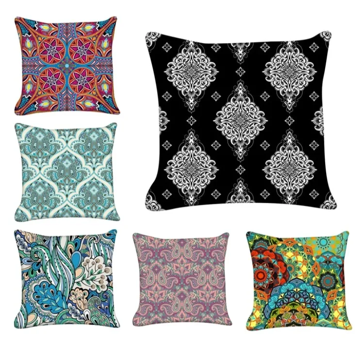 

Indian Mandala Pillow Cover Bohemia Decorative Cushion Cover 45x45 Vintage Abstract Pillowcase Home Decor Living Room Sofa F0026