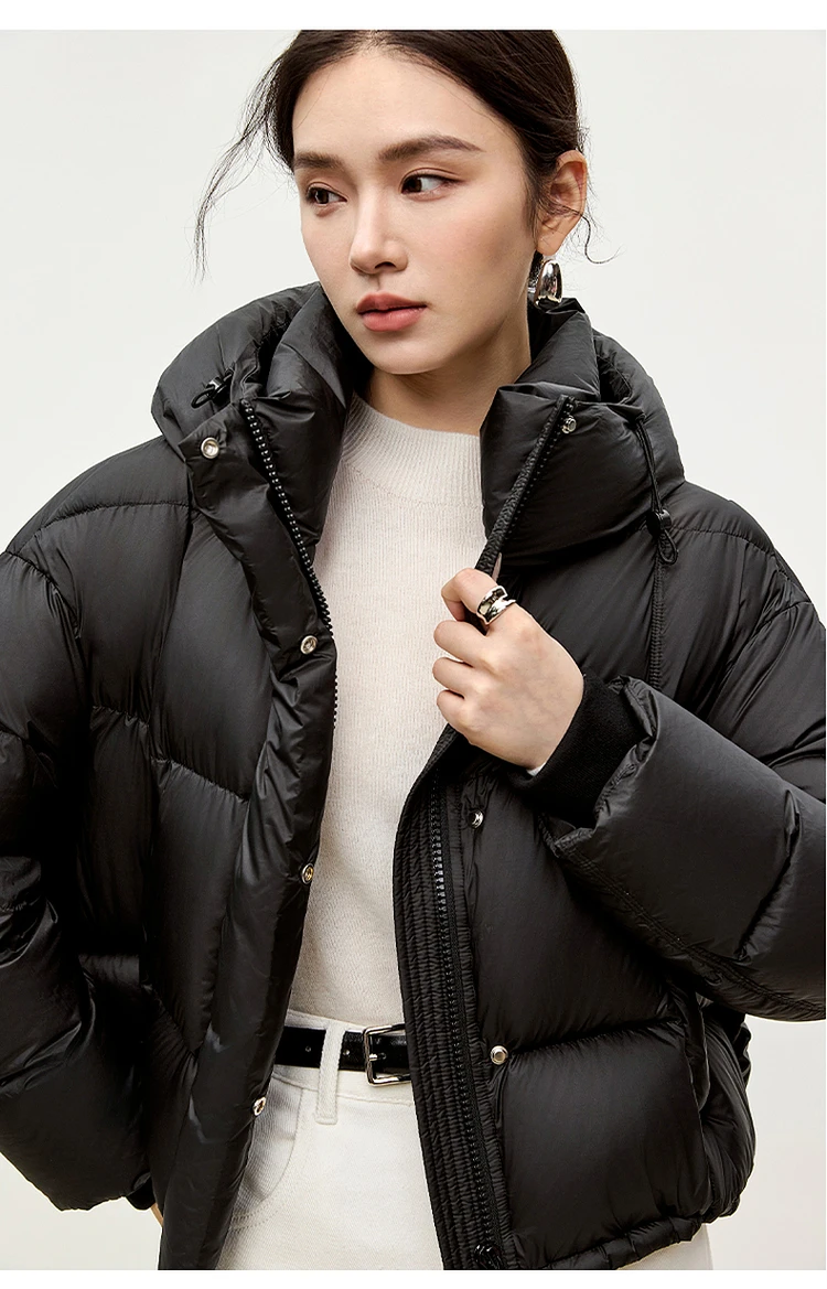 SENTUBILA Hooded Puffer Down Coat for Women 2024 Winter Lightweight Warmth 90% White Duck Down Short Jacket Outerwear W44Y55965 SENTUBILA Hooded Puffer Down Coat for Women 2024 Winter Lightweight Warmth 90% White Duck Down Short Jacket Outerwear W44Y55965